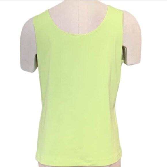 Chico's Tank Top Sz 2 (L/12) Chartreuse Light Yellow-Lime Green #99K - Picture 4 of 7